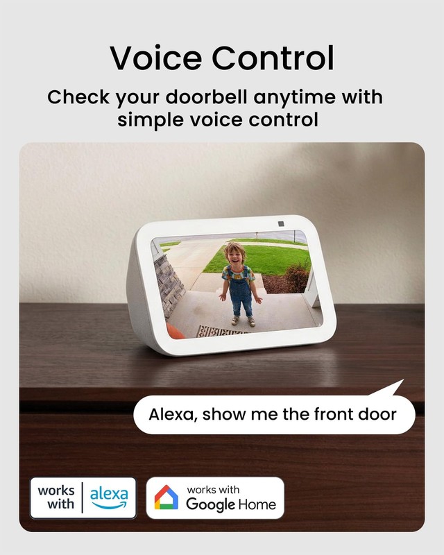 Doorbell Camera Wireless No Subscription, 2K Dual‑cam Video Doorbell with Chi... gallery
