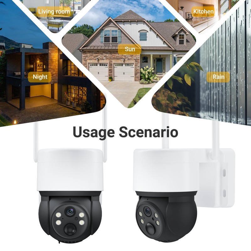 Solar Cameras for Home , Cameras Wireless Outdoor, 360° Pan & Tilt View, Batt... gallery