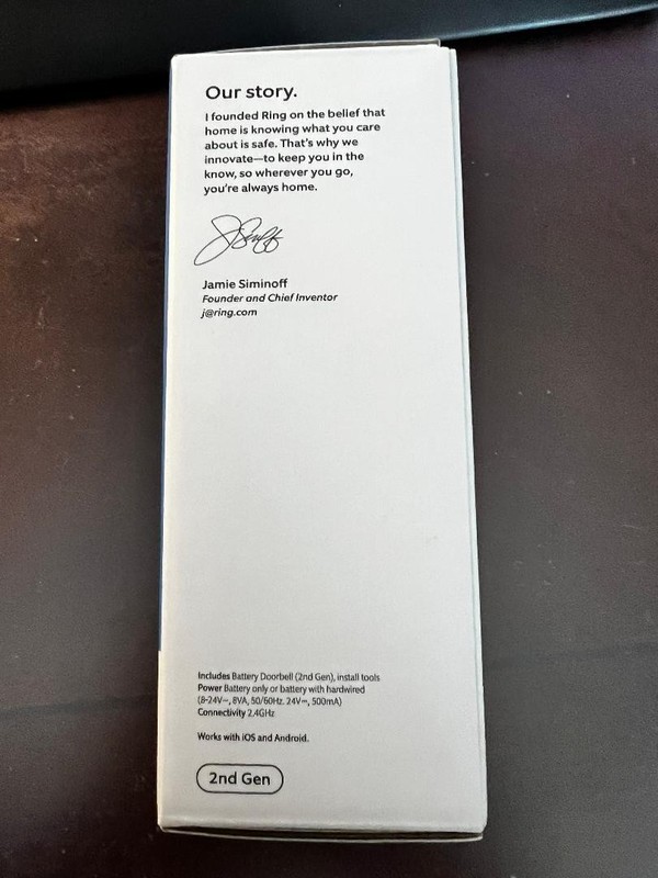 Ring Battery Doorbell 2nd Gen (newest model) 2K Speckled Gray [NEW] gallery