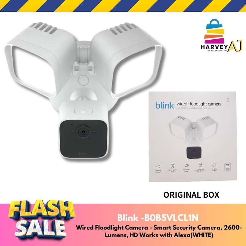 Blink Wired Floodlight Camera – Smart Security Camera, 2600 Lumens, HD