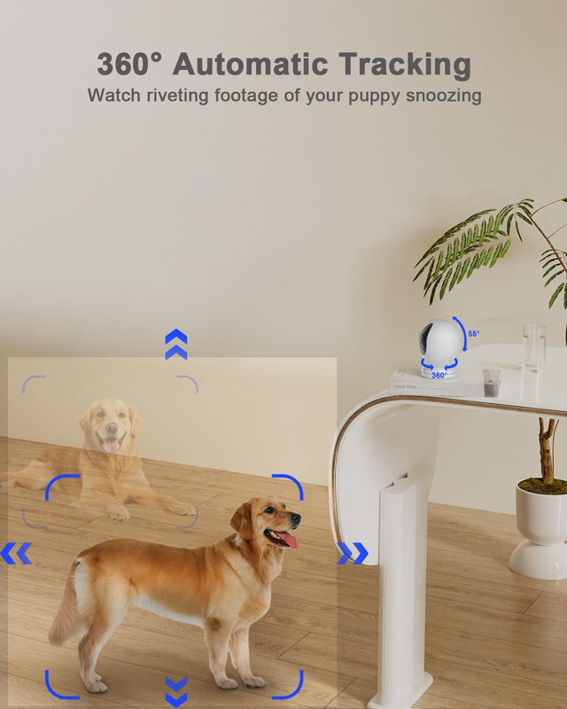2.5K Indoor Camera for Home Security, 360° Security Camera Indoor, Baby/Pet Came gallery