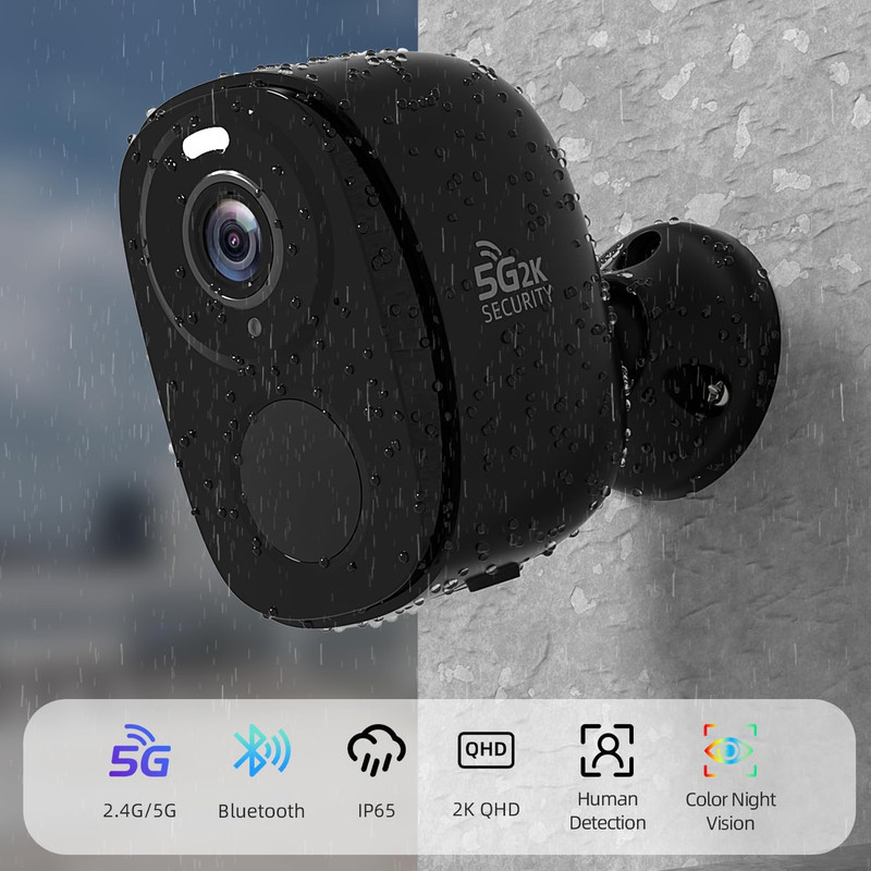 5G/2.4G Wifi Security Cameras Wireless Outdoor, 2K Battery Powered AI Motion Det gallery