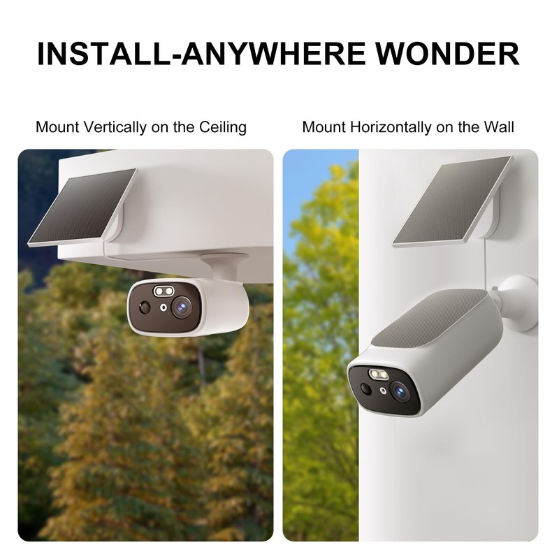2K Solar Security Cameras Wireless Outdoor-2.4/5Ghz WiFi Cameras for Home Sec... gallery