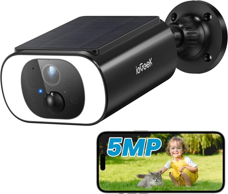 ieGeek S1 5MP Solar Camera Outdoor Wireless, 2.4Ghz WiFi Battery Powered Cameras
