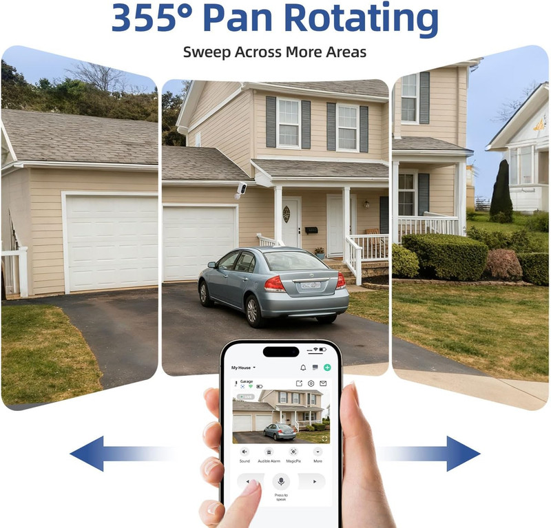 Security Cameras Wireless Outdoor 355° Pan Rotating 2K Color Night Vision Camera gallery