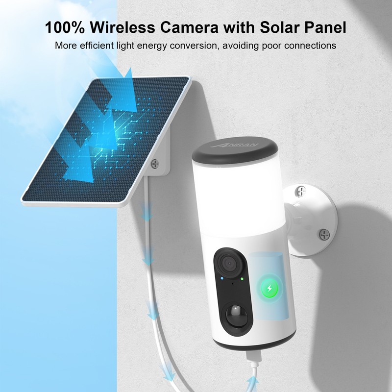 ANRAN 2K Floodlight Solar Security Camera Wireless Outdoor Home PIR Night Vision gallery