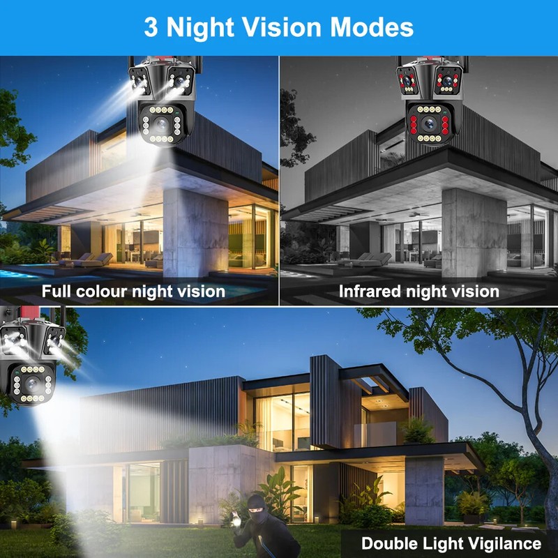 5K 12MP WiFi IP Camera Outdoor PTZ Auto Tracking Waterproof Security CCTV Video gallery