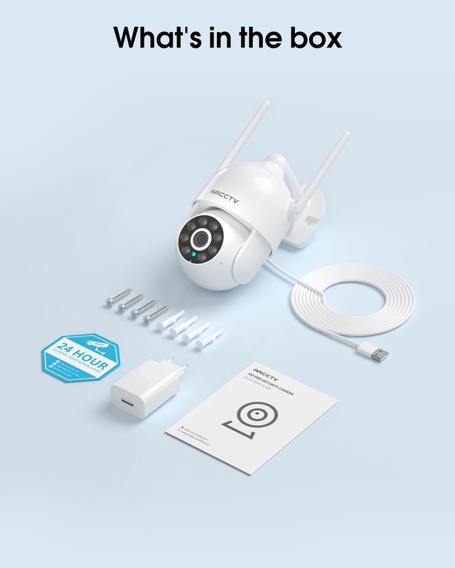 2K Security Camera Outdoor 2.4G 5G WiFi 24/7 Recording 360 PTZ Auto Track gallery