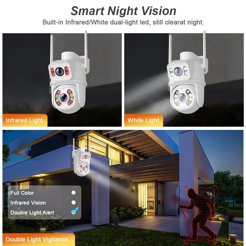 WiFi 6MP FHD Wireless PTZ IP Camera Security CCTV Waterproof 2-Way Audio Motion gallery