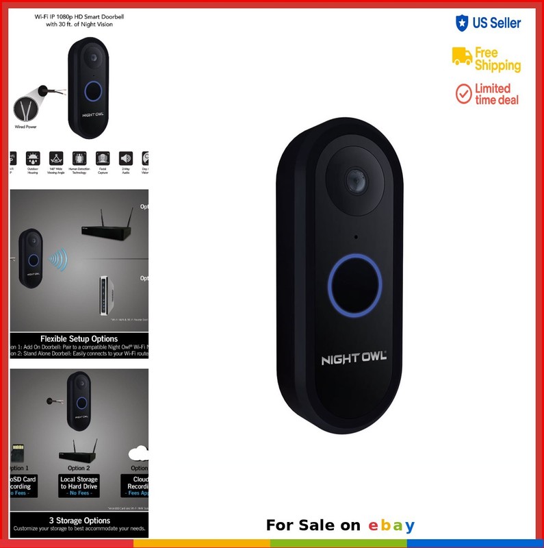1080p HD Smart Video Doorbell 2 Way Audio Human Detection Wired