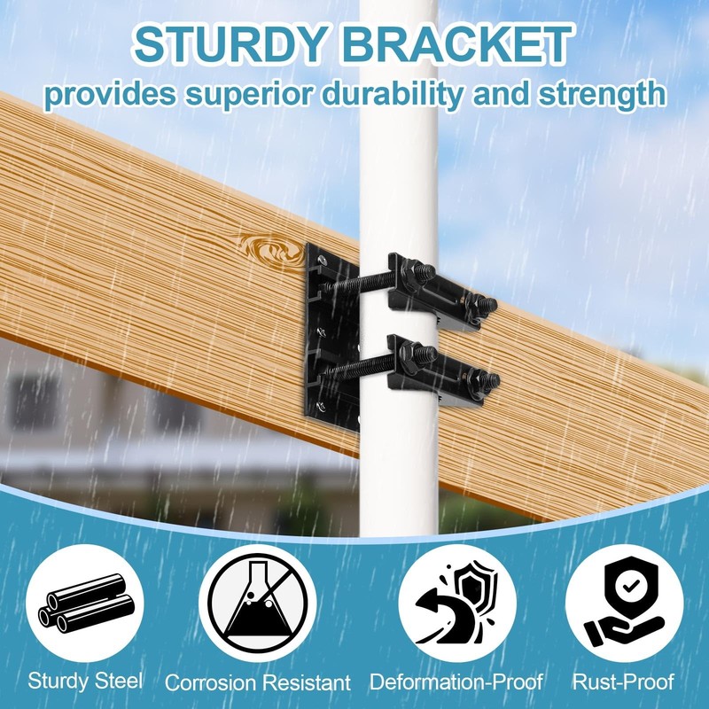 4 Pack 2.67" Pole Mounting Kit, Mast Mount Brackets for Outside Antenna, Stre... gallery