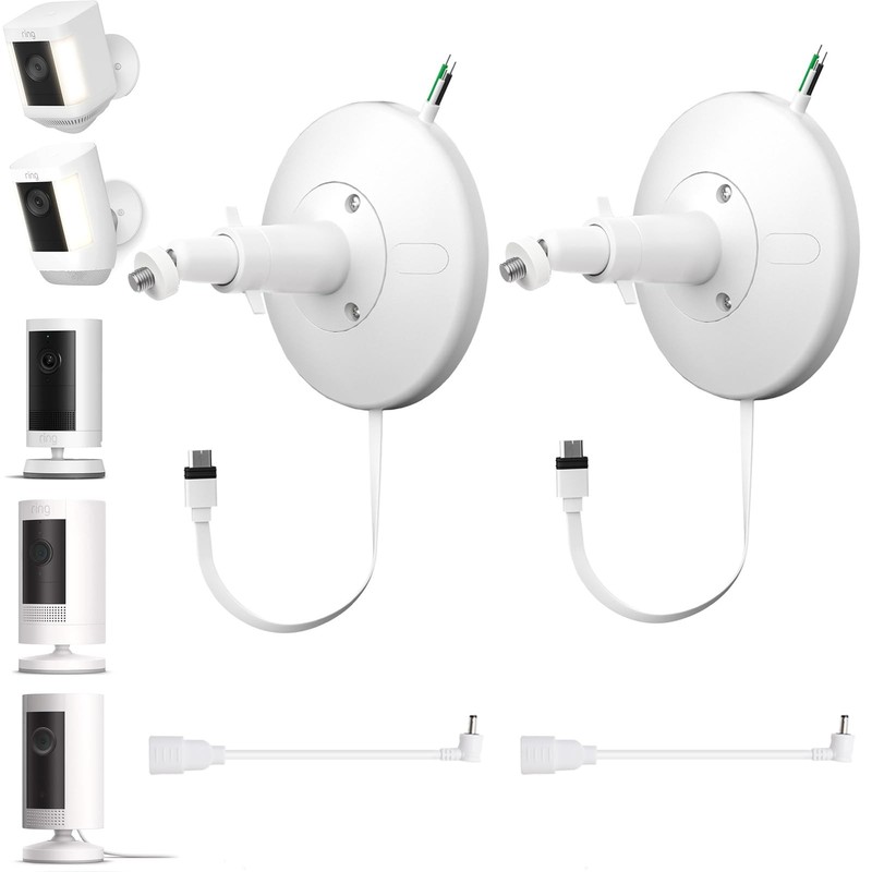 Hardwired Kit for Ring Cameras - IP67 Waterproof, Outdoor/Indoor Use, 2-Pack gallery