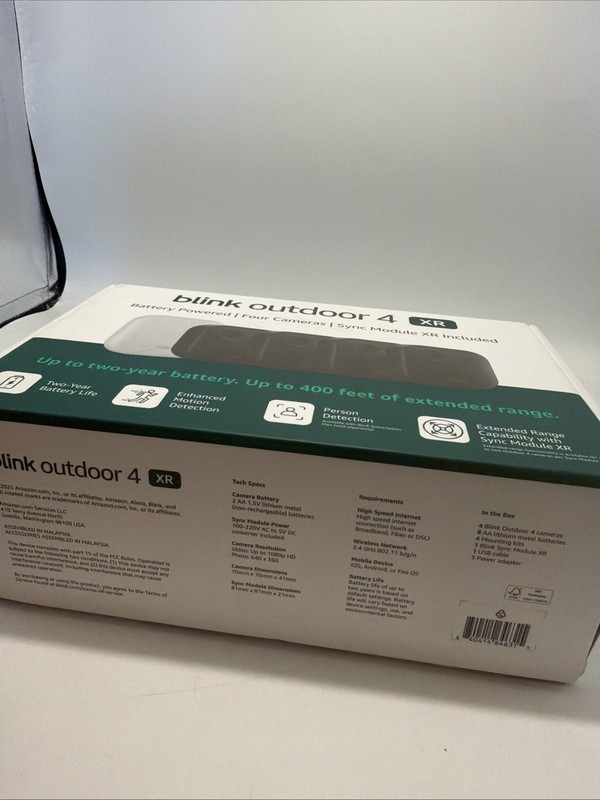 Blink Outdoor 4 XR 4-Camera Smart Security System Battery Powered *NEW SEALED* gallery