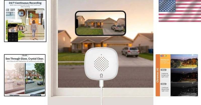 Indoor/Outdoor Window Camera 3MP 2K WiFi Security Motion Detection Night Vision gallery