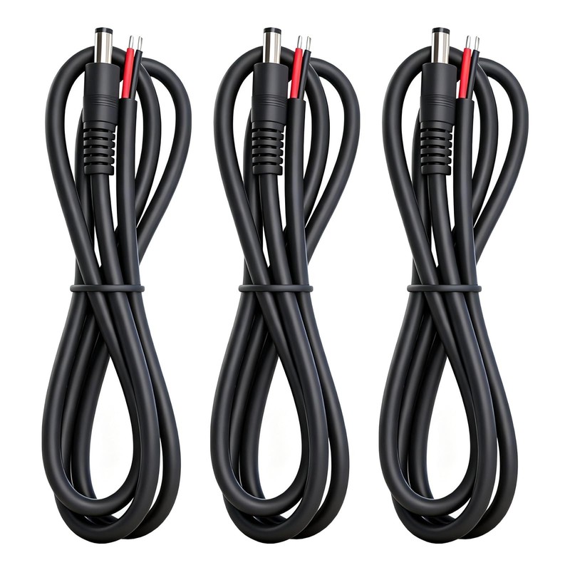 16AWG DC5521 Power Cable, 5.5mm x 2.1mm dc5521 Male 3.3ft, 5.5mm×2.1mm Black