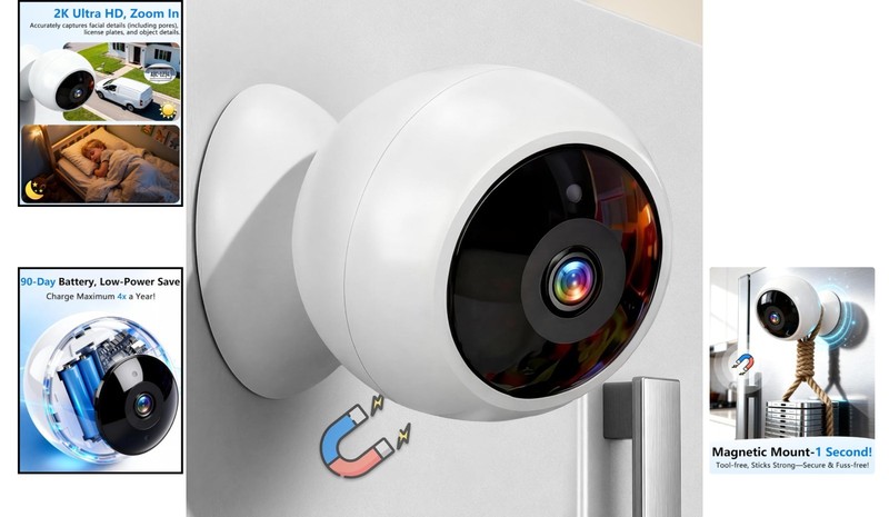 Magnetic 2K Indoor/Outdoor Camera with Long Battery Life & Smart Alerts gallery