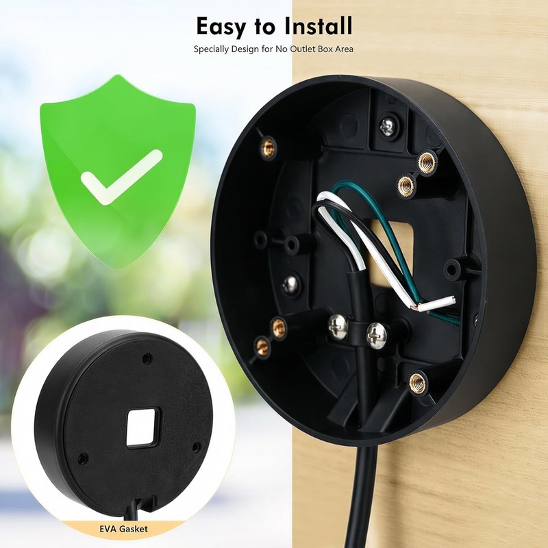 Reliable 30ft/9M Power Cord for Floodlight Cameras - Easy Installation, Black gallery