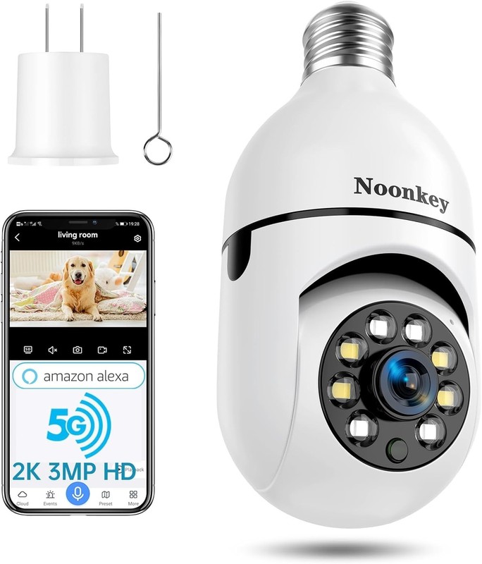 Smart 2K Light Socket Security Camera: Motion Detection & Remote Access via App gallery