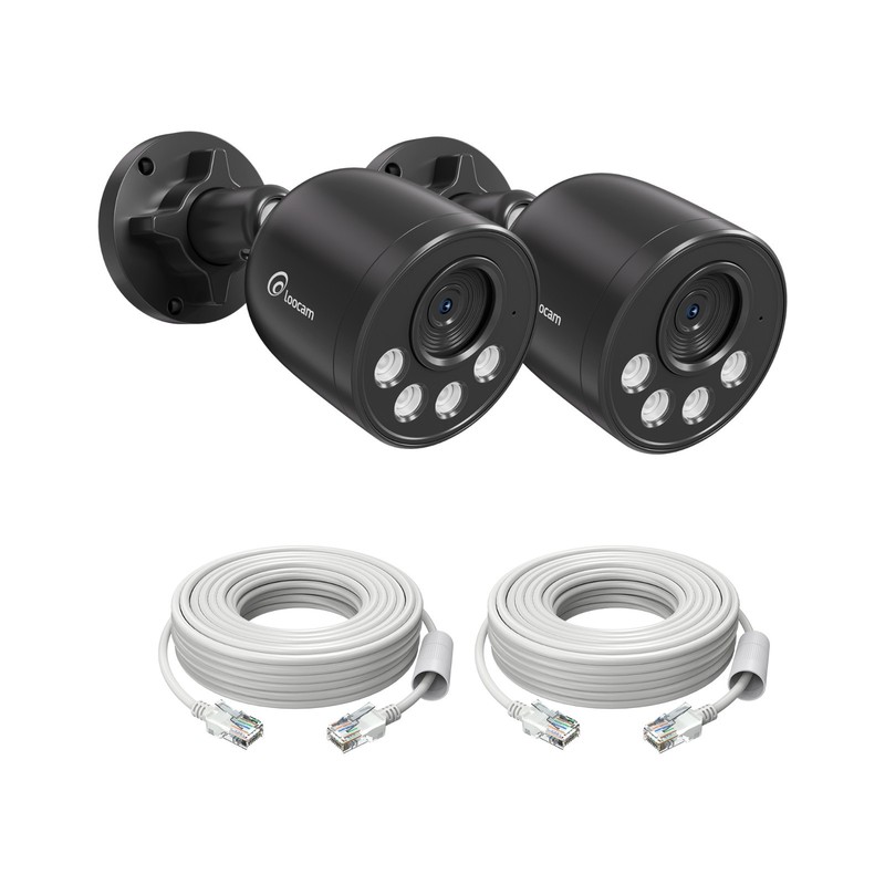 Loocam 4K PoE Add-On Wired Security IP Camera, Only Works with Loocam 4K PoE NVR