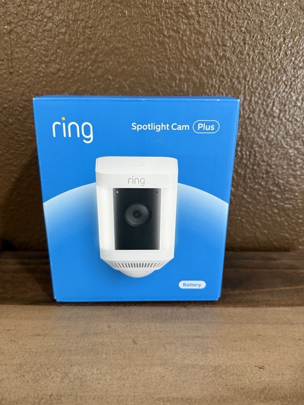 NEW Ring Spotlight Cam Plus Battery White Siren Surveillance Camera Amazon Alexa