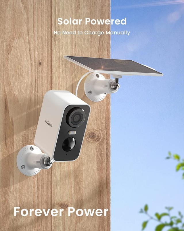 2PCS ieGeek Outdoor Wireless Solar Security Camera 2K Home WiFi Battery CCTV Cam gallery