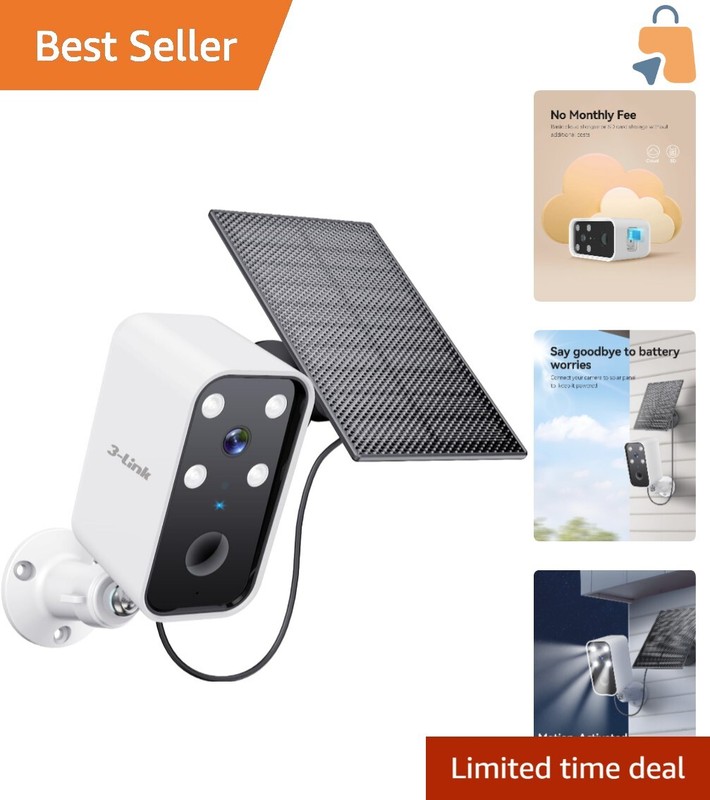 Battery-Powered Solar Camera: Wireless 1080p Surveillance with Motion Activation