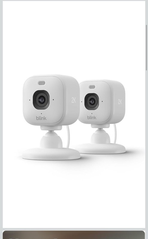 Blink Indoor 2K 2K Wired IP Security Cameras 2-Pack Indoor Wi-Fi Alexa White