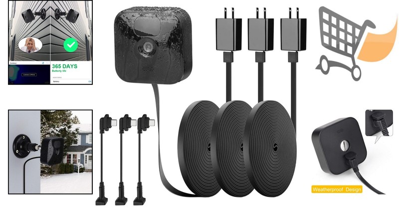 Outdoor Power Cord 25ft Weatherproof Replacement Charger for Blink Cameras gallery