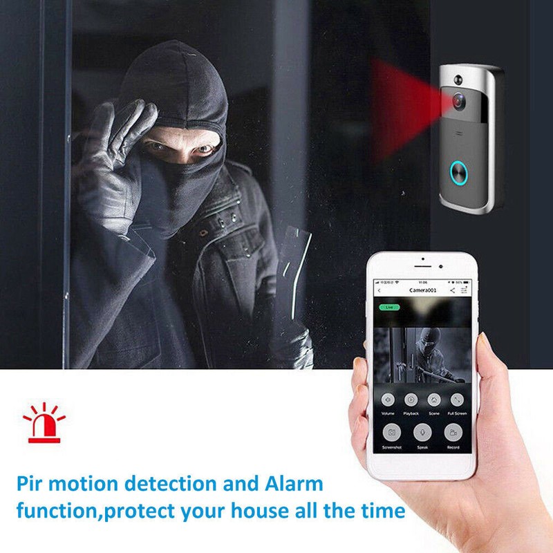 Smart Wireless WiFi Video Doorbell Phone Door Ring Intercom Security Camera Bell gallery
