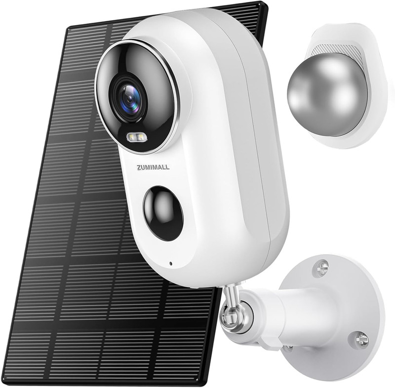 ZUMIMALL Solar Security Cameras Wireless Outdoor, 2K Outdoor Camera Wireless Sol