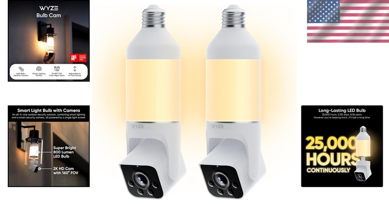 Smart Bulb Camera Set with 2K Resolution gallery