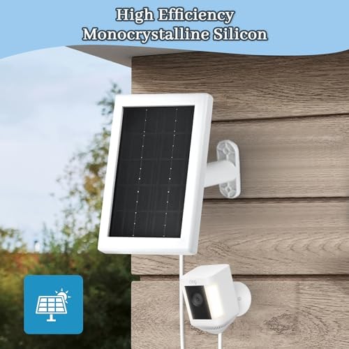 Ring Camera Solar Panel Charger, 5V 3.5W Solar Charger Compatible 2 Pack White gallery