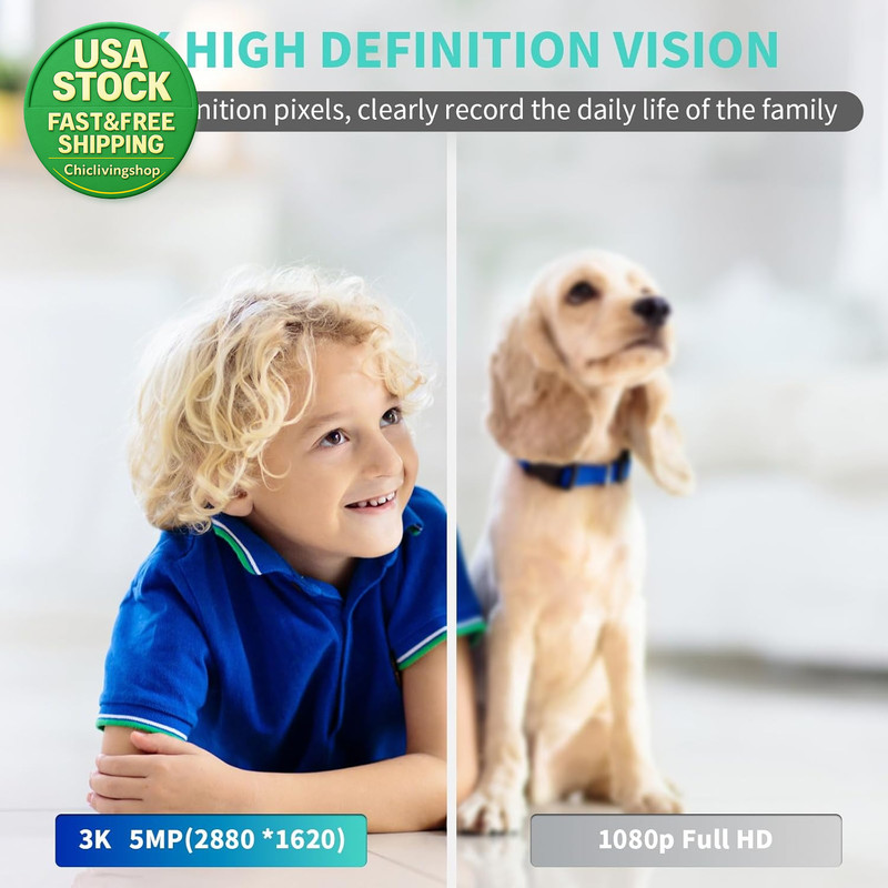 Indoor Security Camera 3K HD 360 Degree Pan Tilt Night Vision Pet Monitor gallery