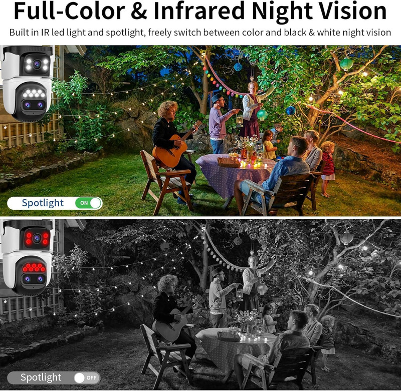 Three-Lens Security Camera,2K Outdoor Camera,Human Detection,Home Security Camer gallery