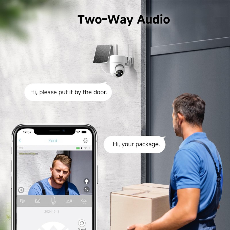 2K Solar Security Cameras Wireless Outdoor, 2PCS Outdoor Camera Wireless with... gallery