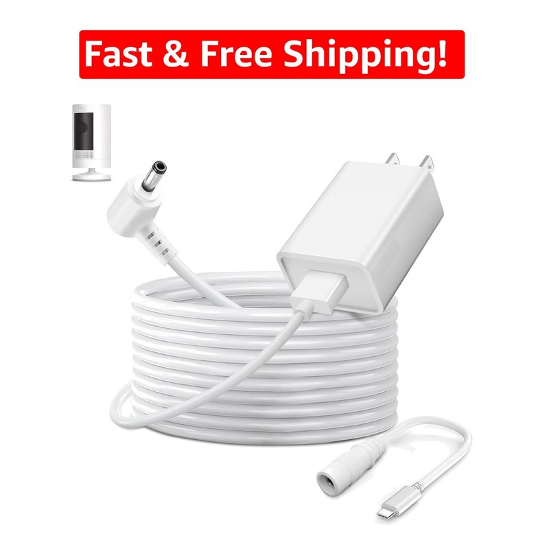 13.1ft Weatherproof USB Charger for Ring Stick Up Cam – Multi-Protect Features