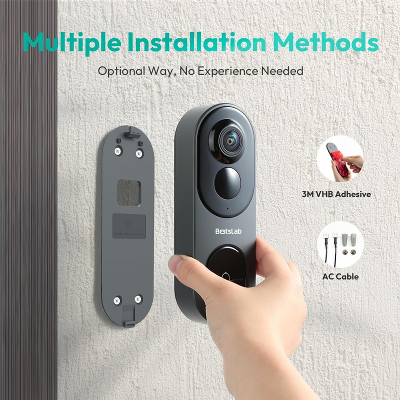 5MP Wireless Video Doorbell Camera,180° Head-to-Toe View, AI Motion Detection... gallery