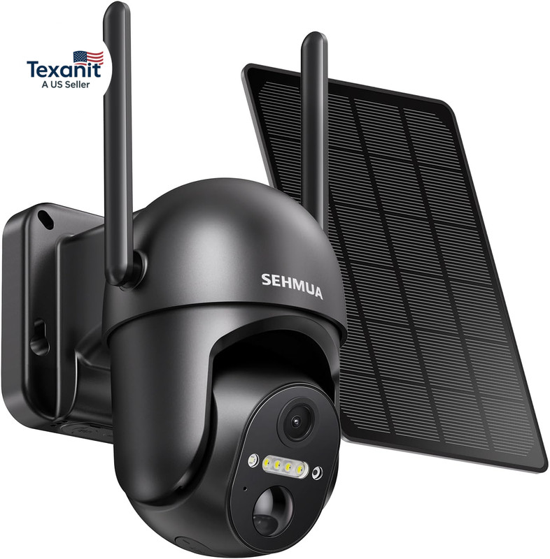 Solar Security Cameras Wireless Outdoor, 2K 360° View Battery Powered Outdoor Ca gallery