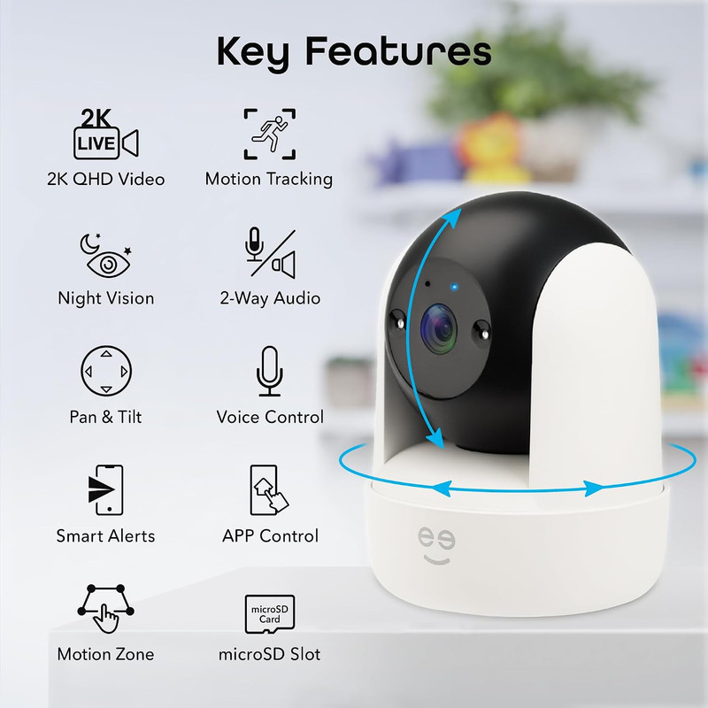 Orbit 3MP Smart PTZ Security Camera, 2K HD, Pan & Tilt Auto-Follow | Indoor, Dig gallery