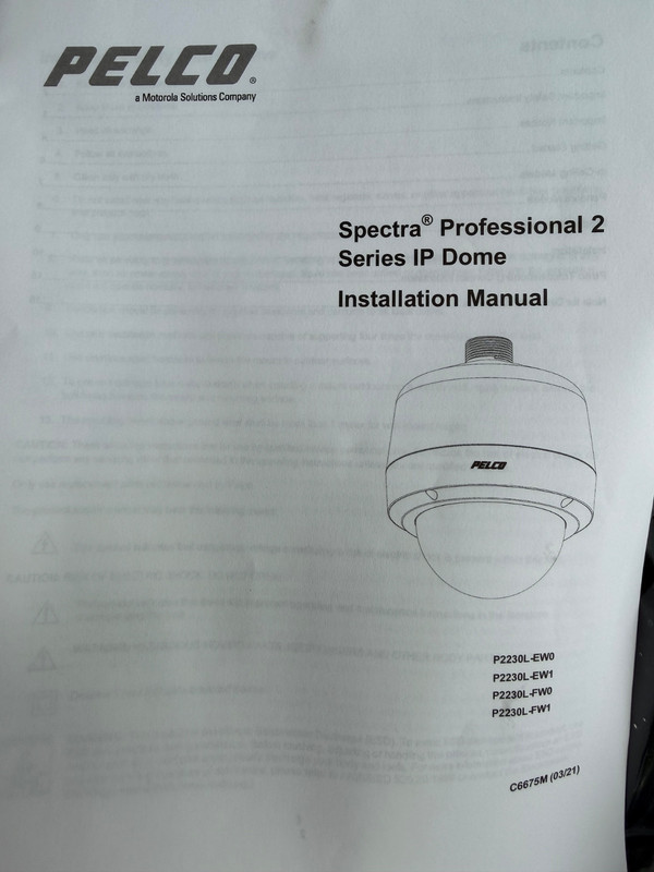 Pelco Spectra Professional 2 PTZ Outdoor IP Security Camera P2230L-EW0 30x Z