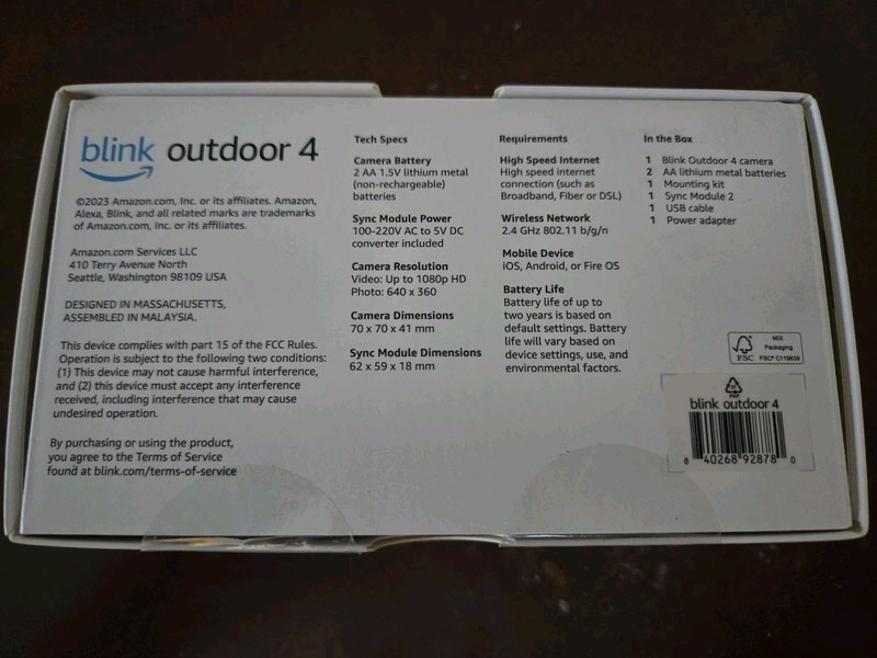 Blink Outdoor 4 Smart Security Camera (4th Generation) - Sealed gallery
