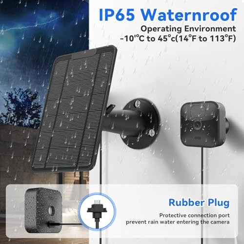 Solar Panel for Blink Camera Outdoor, 6W Solar Panel with Blink 3 & 4-3Packs gallery