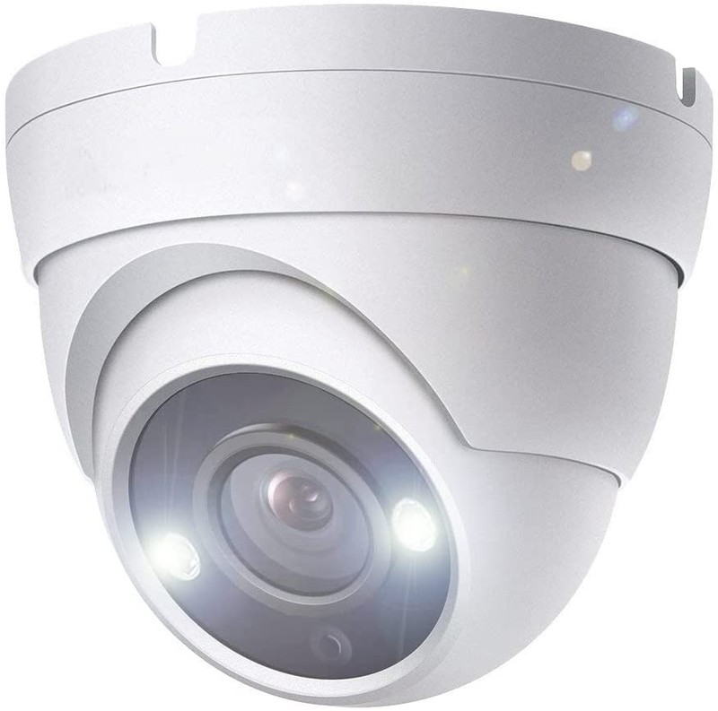 5MP Full Color Night Vision Dome TVI CCTV with Visible White LED Lights, 65ft…
