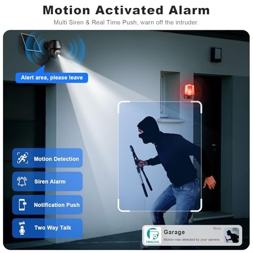 4G LTE Solar Security Camera Wireless Outdoor, No WiFi, 2K Night Vision, 360° Pa gallery