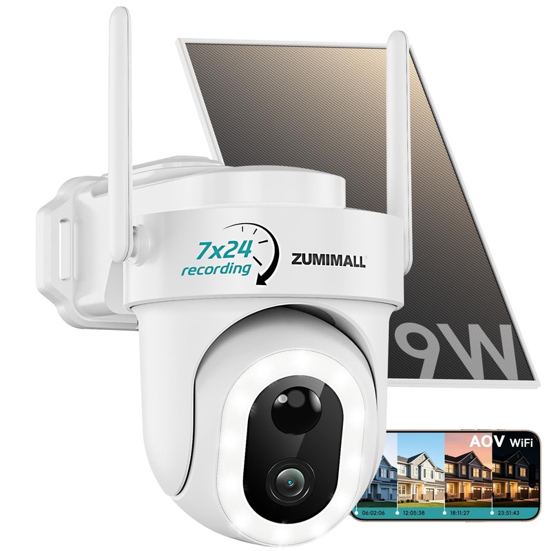24/7 Continuous Recording Solar Security Cameras Wireless Outdoor
