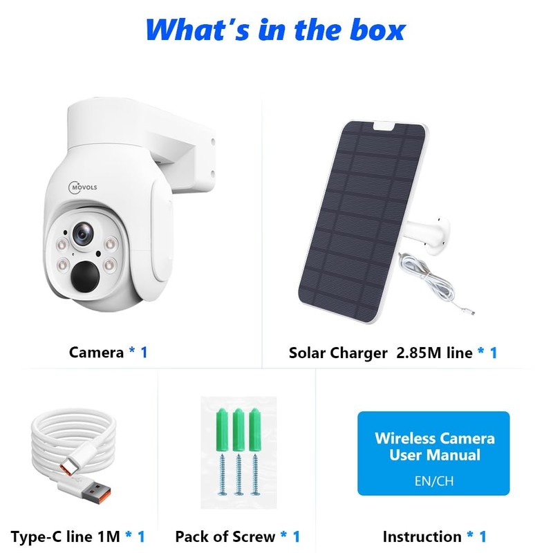 Movols 4MP Solar Wireless PTZ Cameras Can Match with Movols 4K NVR Surveillan... gallery