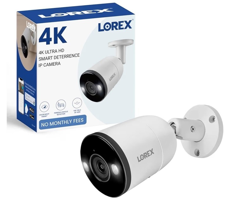 Lorex Indoor/Outdoor 4K IP Security Camera – Add-On Metal Bullet Camera IP67 – .
