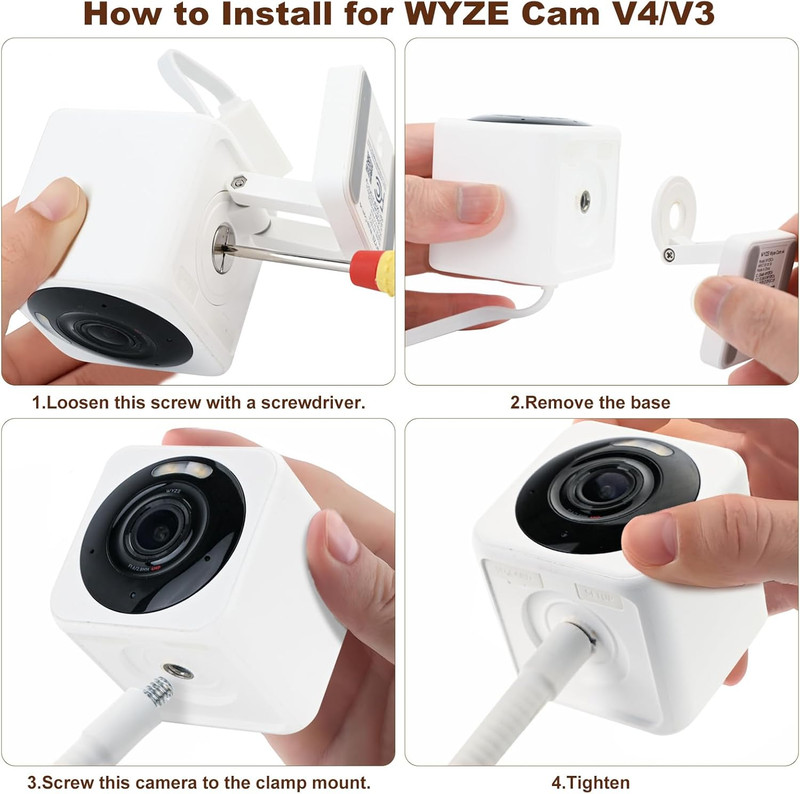 2Pack Flexible Clamp Mount for Wyze Cam Pan V3 Indoor/Outdoor Camera, Cam Pan V2 gallery