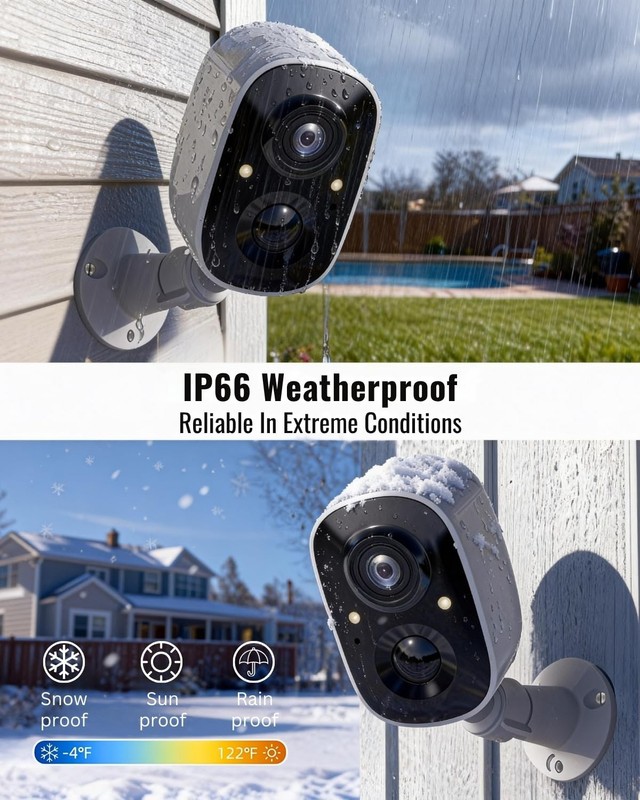 Security Cameras Wireless Outdoor, 2.5K WiFi Battery Powered Cameras for Home... gallery