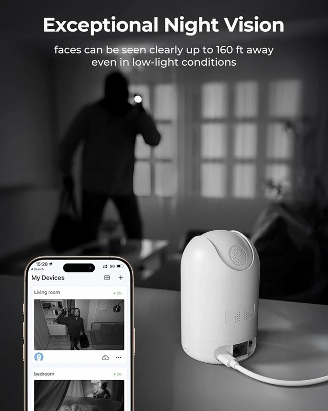 4MP Home Security Camera with AI Detection, Night Vision & 2-Way Audio gallery